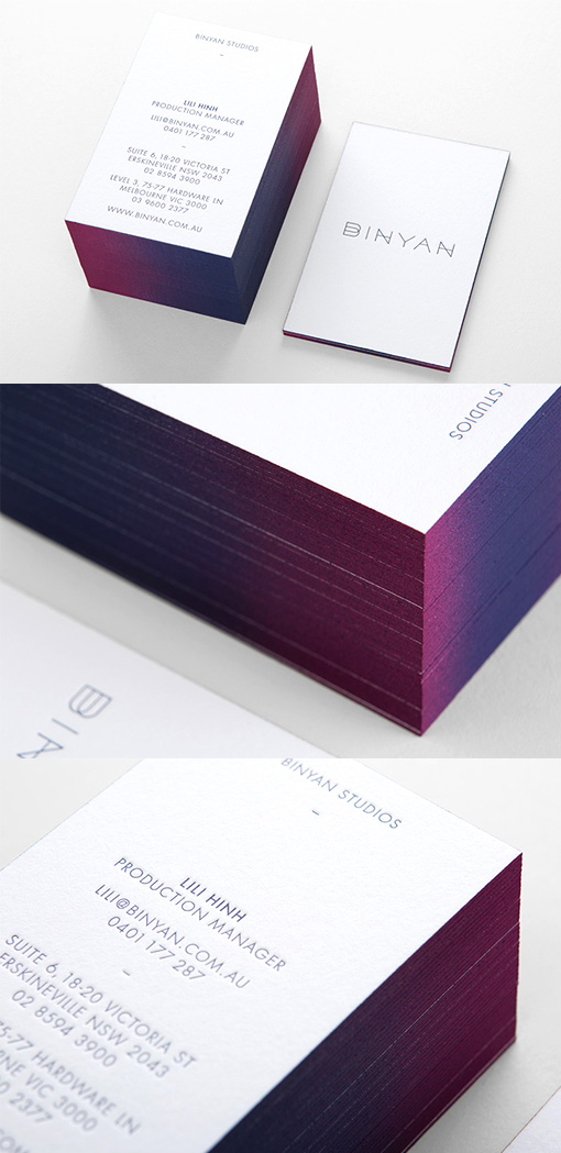 Beautiful Gradient Edge Painted Minimalist Design Business Card