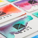 Creative DIY Watercolour And Custom Stamped Business Cards