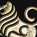 Distinctive Gold Foil Embossed Logo On A Black Business Card