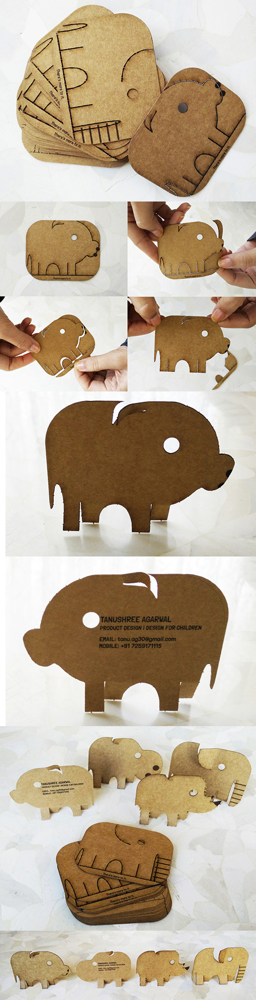 Sweet Interactive Laser Cut Animal Shaped Business Cards