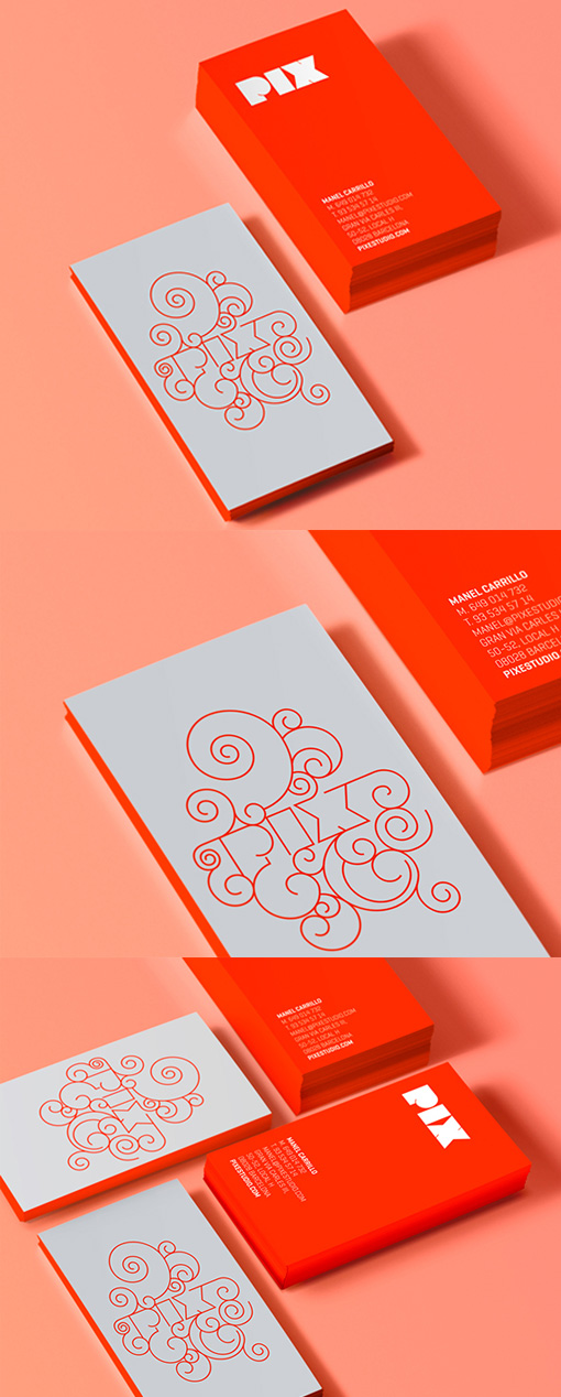 Dynamic Logo On A Red And White Edge Painted Business Card Design