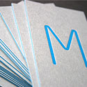 Minimalist Business Card Letterpress Printed On Recycled Card Stock