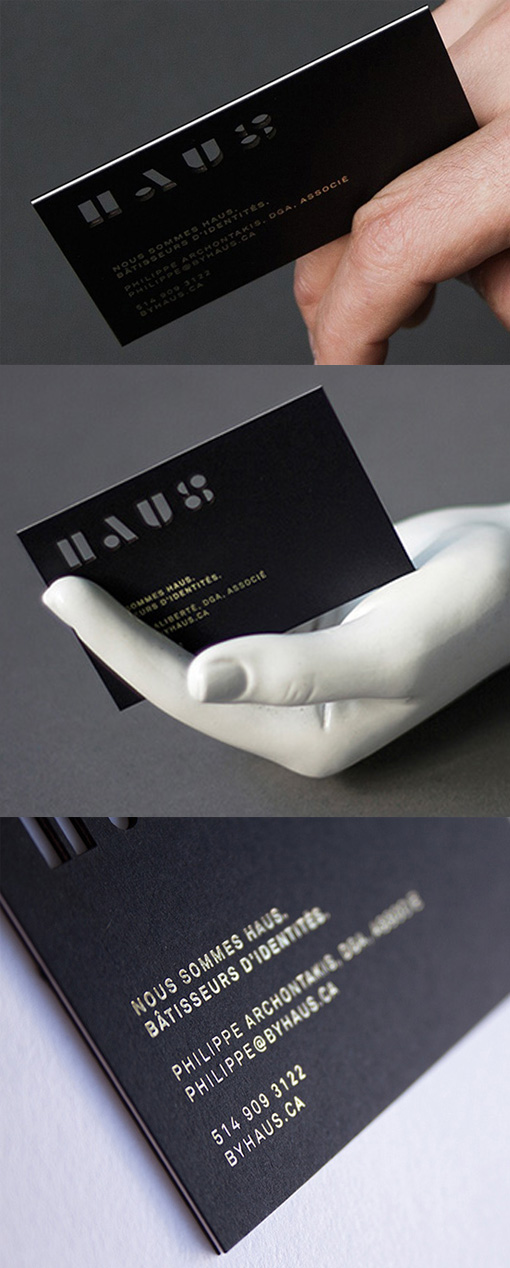 Striking Black Laser Cut Business Card For A Design Studio