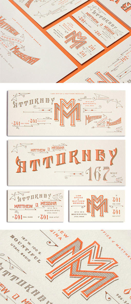 Superb Vintage Style Typography On A Business Card For A Lawyer