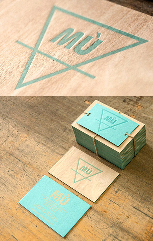 Unusual Letterpress Printed Wooden Business Card