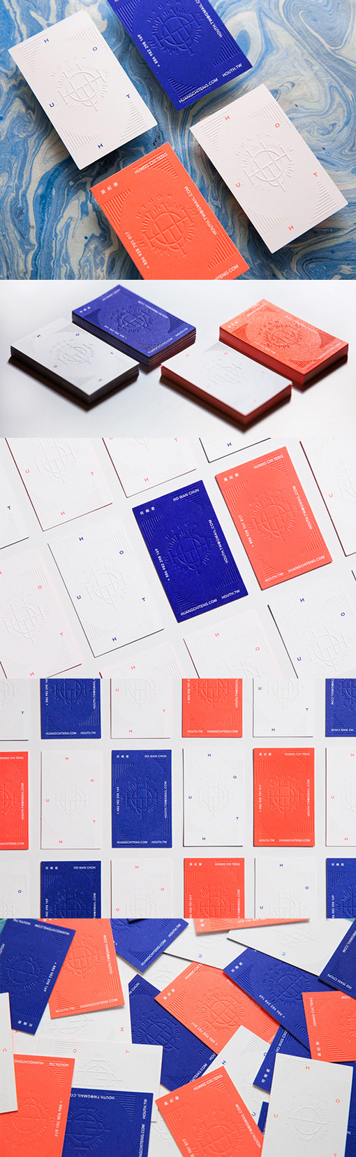 Bold Colours Contrasted With Textured White On A Letterpress Business Card