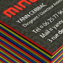 Dynamic Black And Colored Edge Painted Letterpress Business Card For A Design Studio