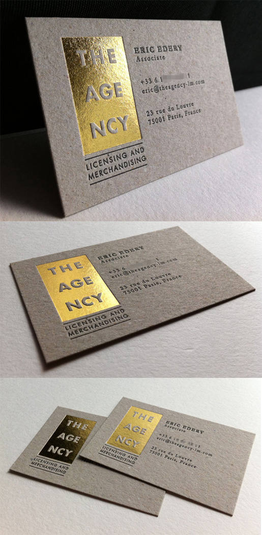 Letterpress And Gold Foil Business Card Design For A Marketing Agency