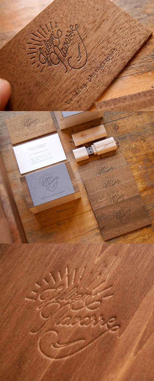 Luxury Letterpress Printed Wooden Business Card For A Wedding Photographer
