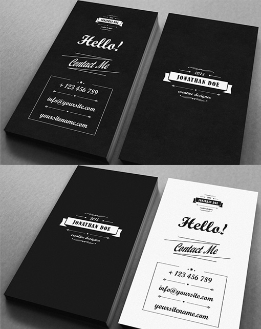 Stylish Typography On A Black And White Business Card Design Template