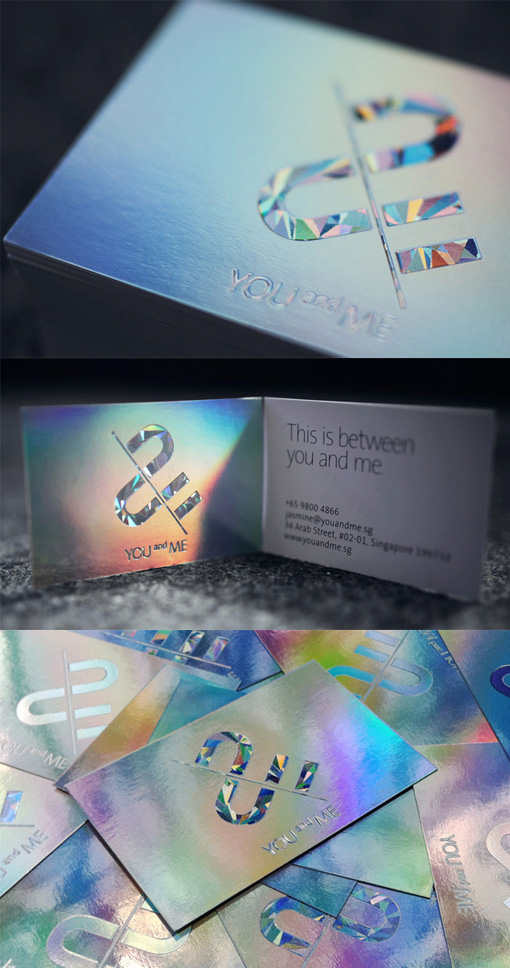 Super Shiny Holographic Foil Business Card Design