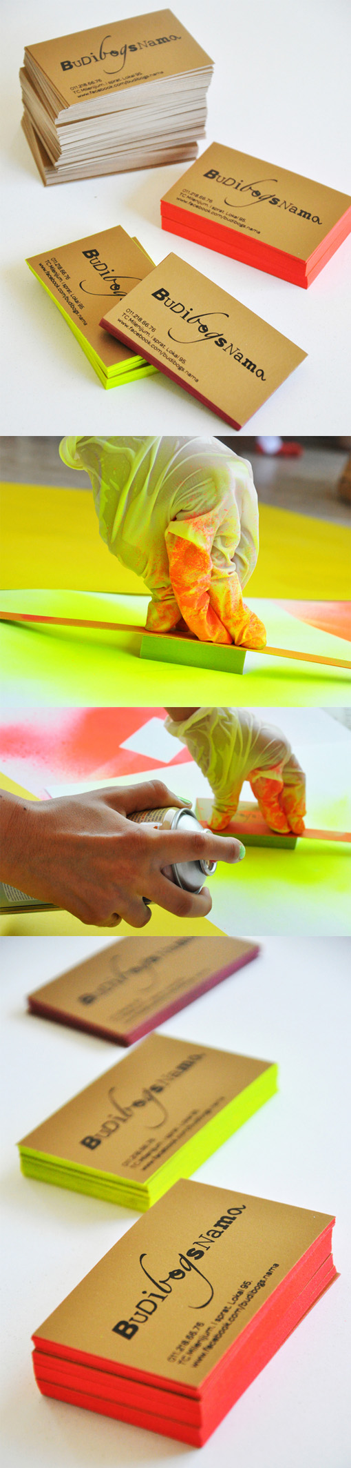Bright Neon DIY Edge Painting Brings A Budget Business Card To Life