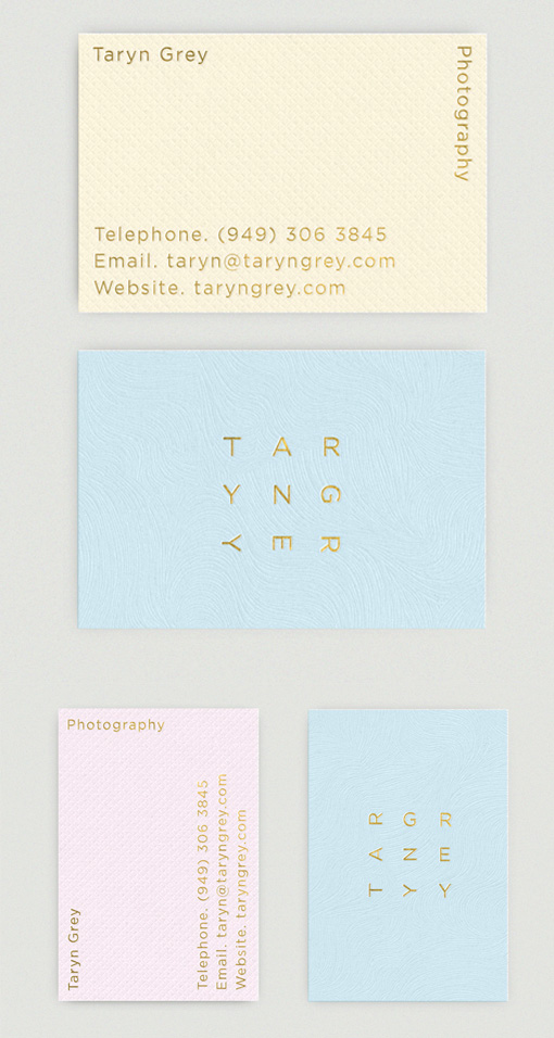 Elegantly Simple Subtly Coloured Pastel Textured Business Cards For A Photographer