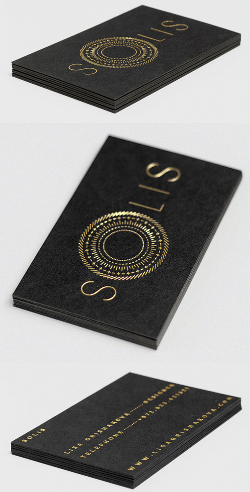 Luxurious Gold Foil On Black Business Card Design