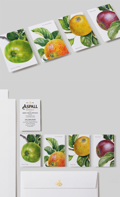 Beautiful Botanic Illustration Business Cards For A Cider Company
