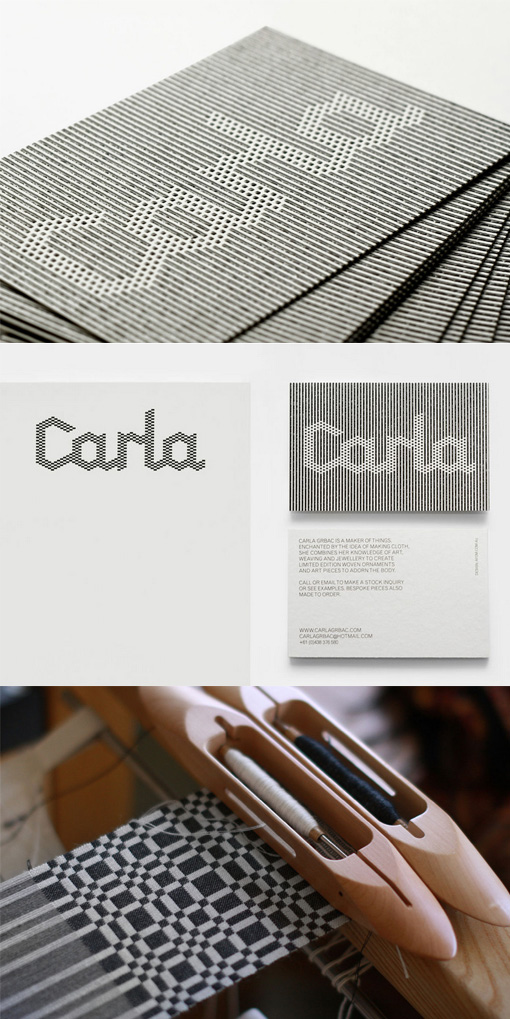 Beautiful Textured Tactile Business Card For A Weaver