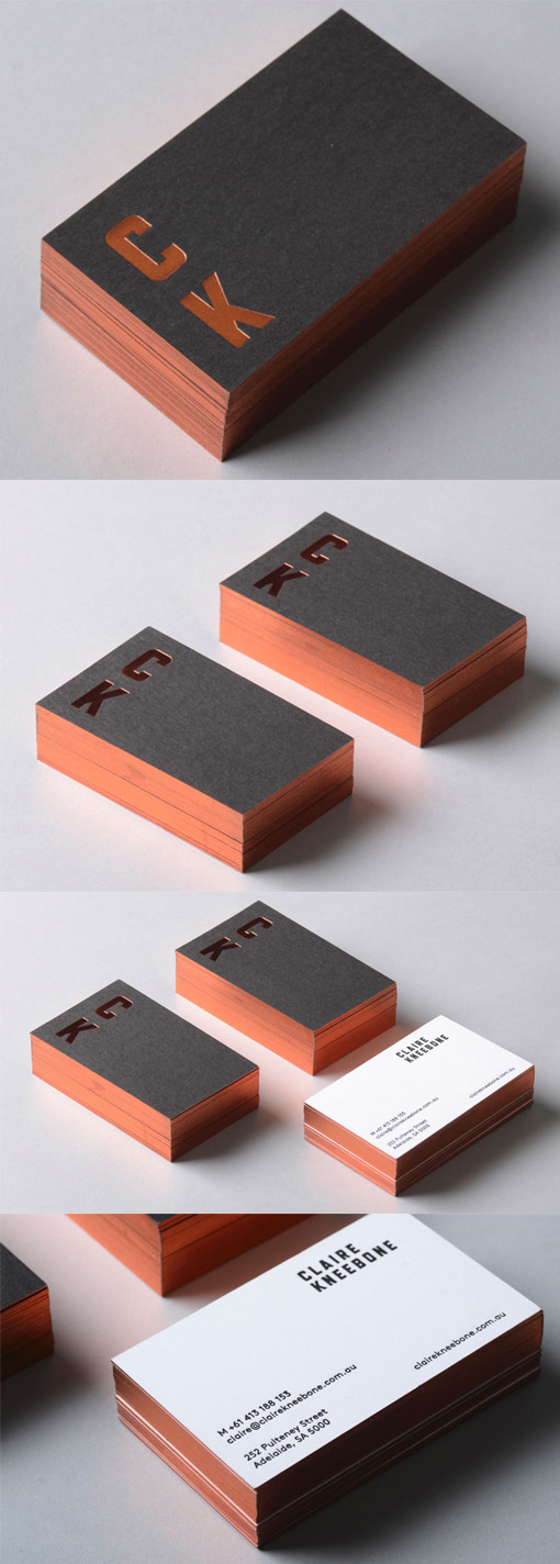 Luxurious Copper Foiled Black Business Card Design