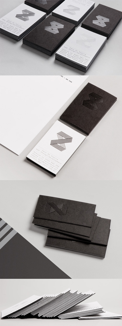 Black And White Minimalist Clear Foiled Business Card For A Web Developer