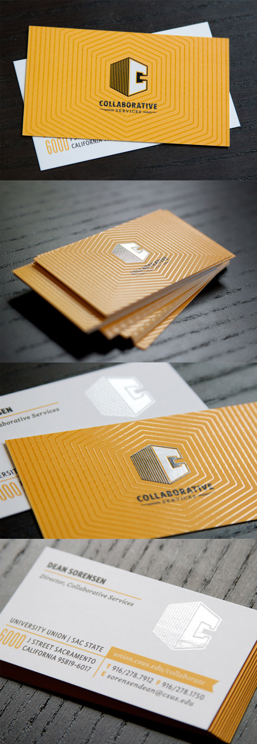 Bright Yellow Textured Spot UV Business Card Design