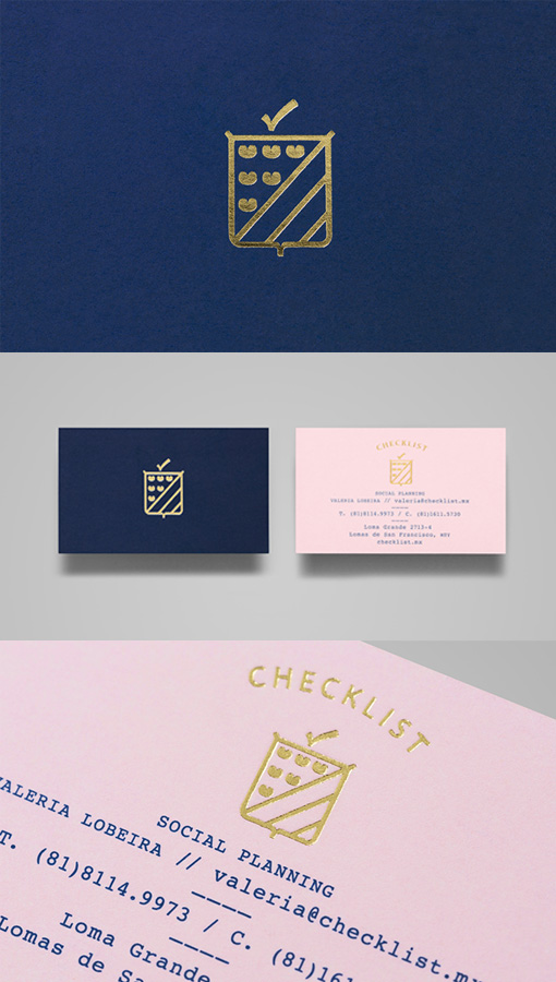 Sophisticated And Feminine Gold Foil Business Card For An Event Planner