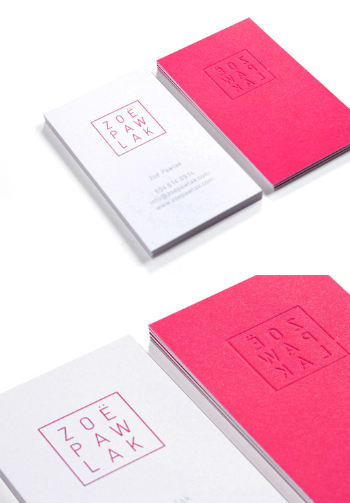 Striking Two Colour Letterpress Business Card For An Artist