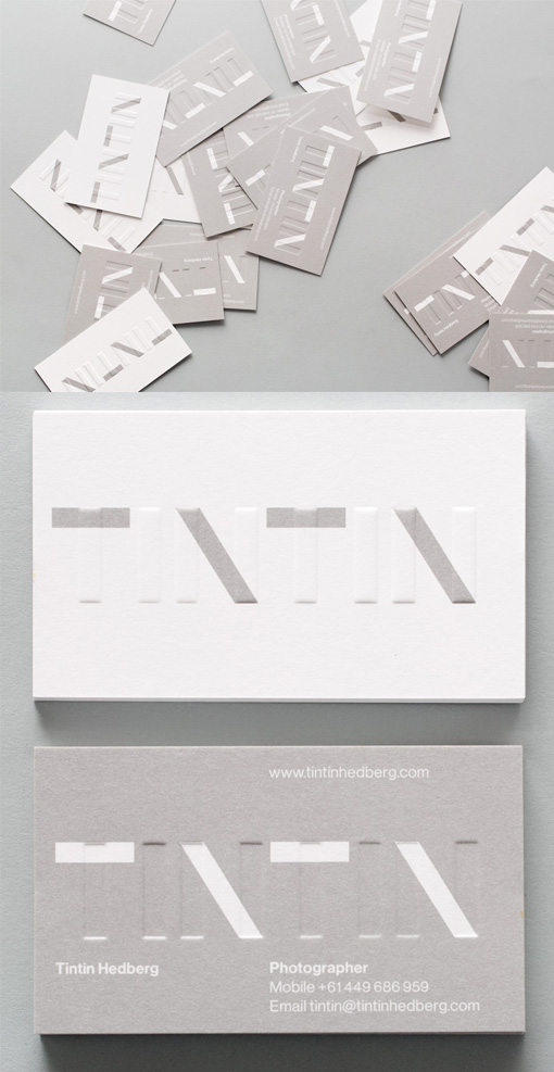 Subtle Embossed Letterpress Business Card For A Photographer