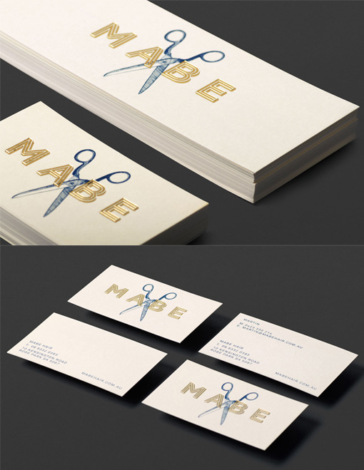 Vintage Imagery And Gold Foil Business Card For A Hairdresser
