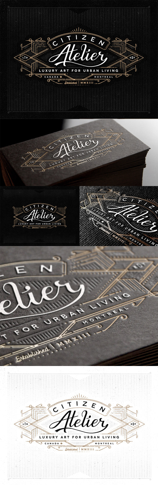 Vintage Typography And Styling On A Business Card For An Art Gallery