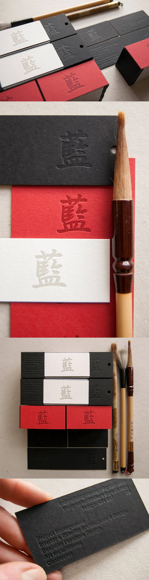 Beautiful Calligraphy On A Letterpress Business Card For An Architectural Design Firm