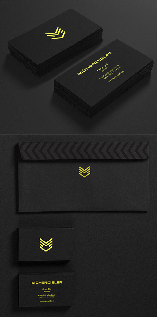 Bold Neon Yellow And Black Minimalist Business Card For A Construction Company