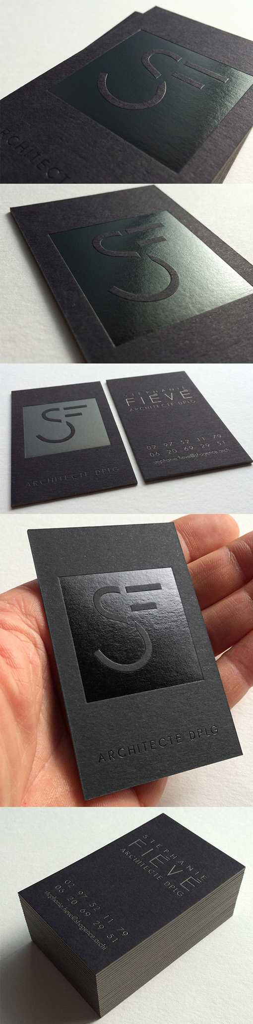 Clever Black On Black Business Card Design For An Architecture Firm