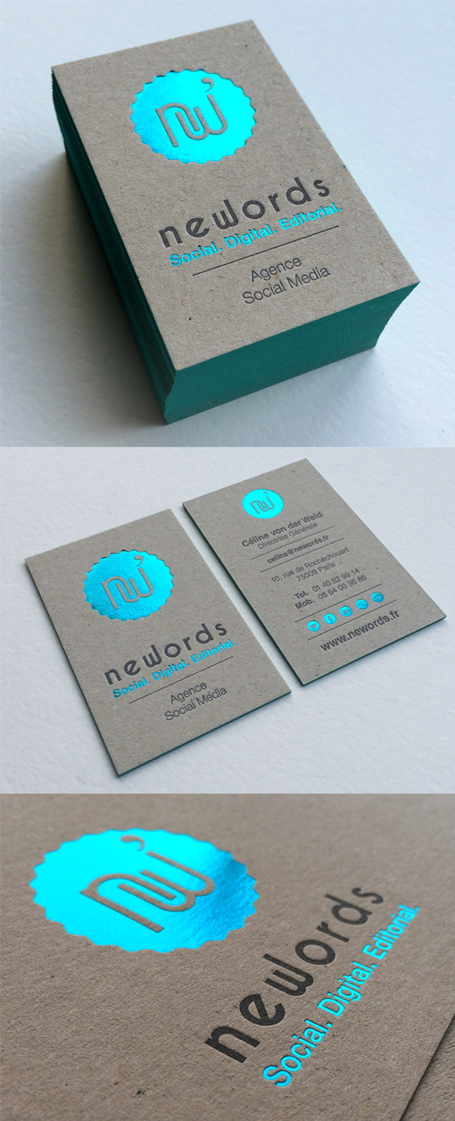 Earthy And Modern Stylings Combine On A Hot Foil Stamped Edge Painted Business Card