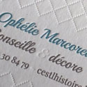 Elegant Textured Letterpress Edge Painted Business Card For A Designer