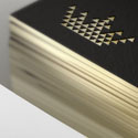 Sleek Black And White Gold Edged Business Card For A Luxury Hotel