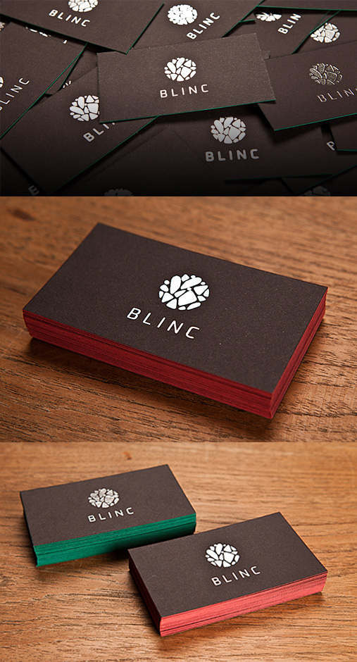 Sophisticated Black And Silver Foil Edge Painted Business Card