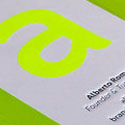 Bright Neon Typography And Edge Painting On A Business Card For A Font Designer