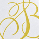 Elegant Hand Drawn Monogram Logo Edge Painted Business Card 