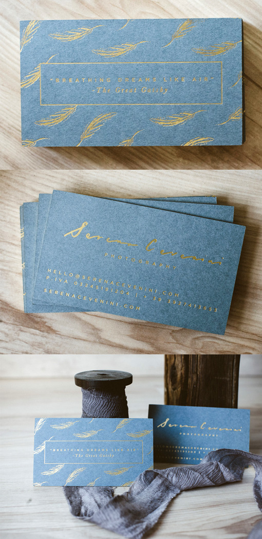 Inspirational Blue And Gold Luxury Business Cards For a Photographer