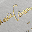 Stylish Gold Foil On White Calligraphy Business Card Design