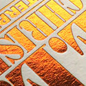 Bold Bright Copper Foiled Business Card For A Letterpress Printer
