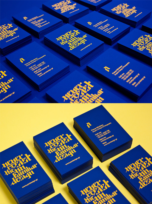 Bold High Contrast Business Cards With Interesting Typography