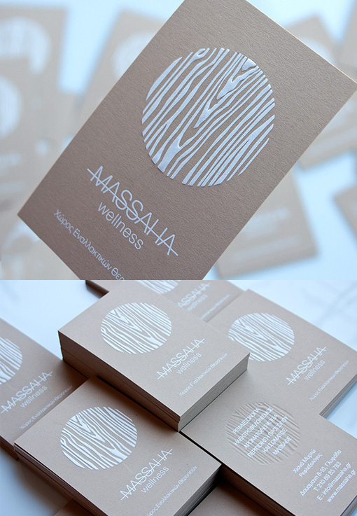 Earthy Wood Textured Logo On A Business Card For A Wellness Centre
