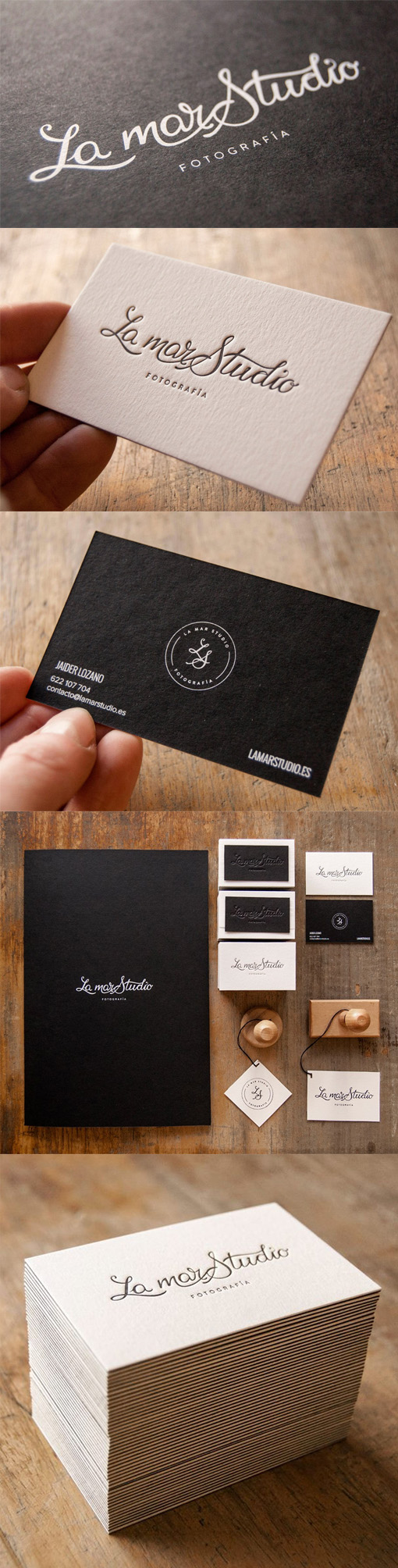 Elegantly Simple Black And White Typographic Business Card For A Photographer