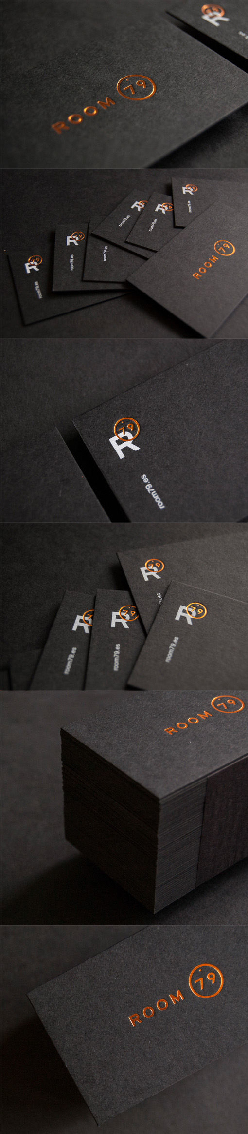 Sleek Black And Copper Foil Business Card Design