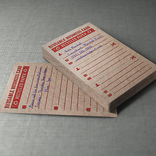 Eco Friendly Reusable Recycled Business Card