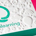 Bright And Cheerful Textured Letterpress Edge Painted Business Card For An Education Community