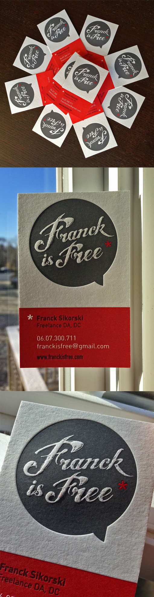 Fresh And Upbeat Design On A Letterpress Business Card For A Freelance Designer