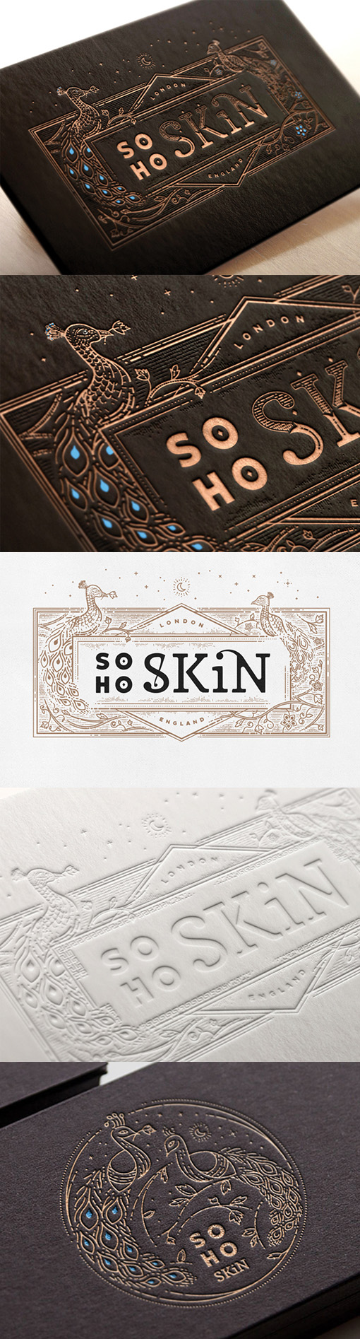 Beautiful Hand Drawn Illustration On A Black And Gold Letterpress Business Card
