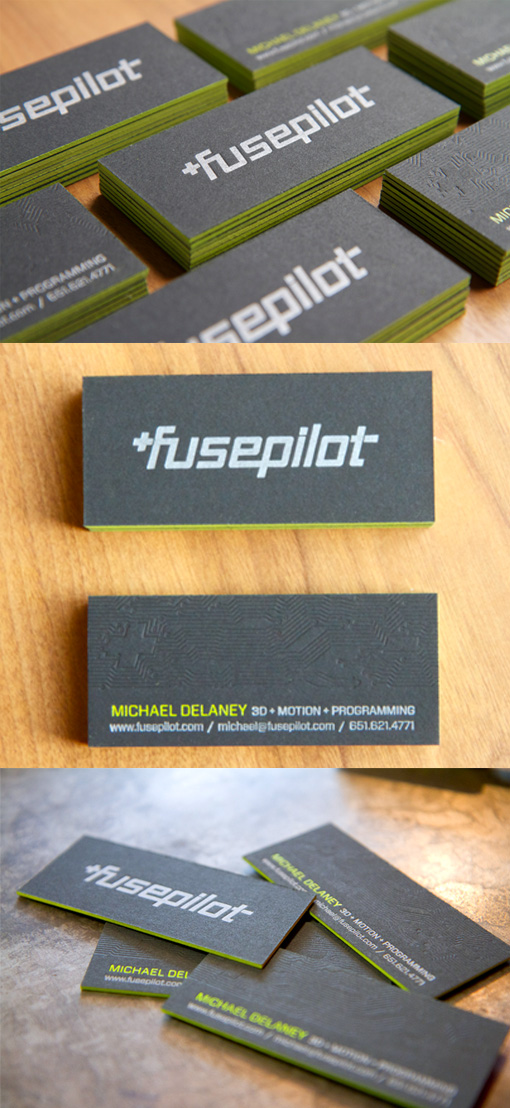 Bold Black Textured Business Card With Modern Typeface And Edge Painting