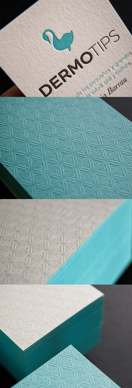 Elegant Deeply Textured Letterpress Business Card Design